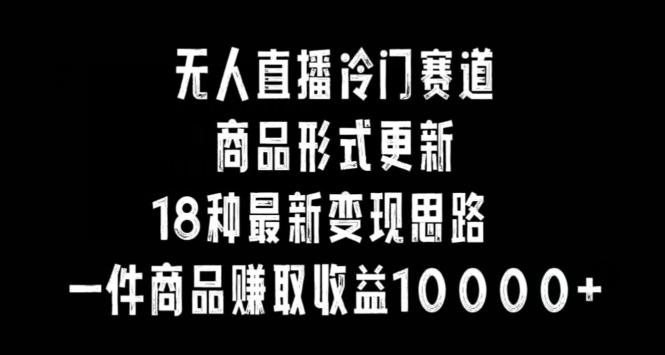 无人直播冷门赛道，商品形式更新，18种变现思路，一件商品赚取收益10000+【揭秘】-氚客吧