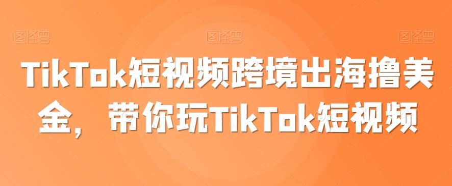TikTok短视频跨境出海撸美金，带你玩TikTok短视频-氚客吧