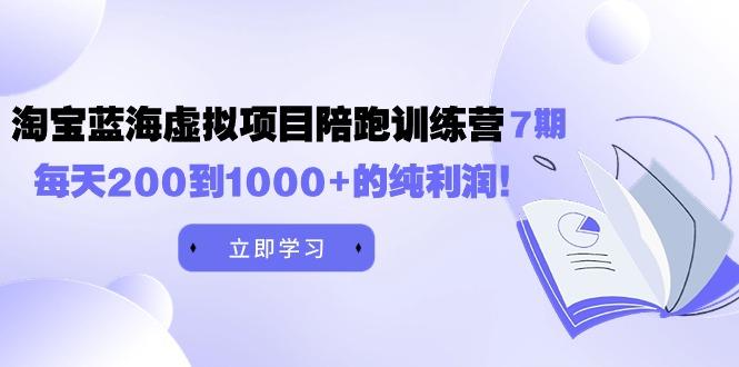 (9541期)黄岛主《淘宝蓝海虚拟项目陪跑训练营7期》每天200到1000+的纯利润-氚客吧