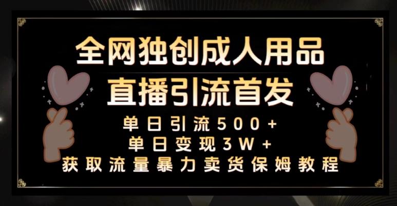 全网独创真人主播+无人直播单日引流500+，橙人用品暴力卖货单日变现3W+保姆似教学2.0【揭秘】-氚客吧