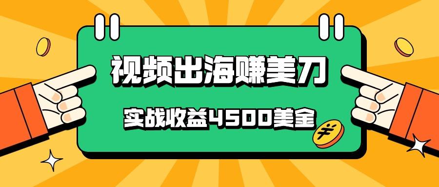 国内爆款视频出海赚美刀，实战收益4500美金，批量无脑搬运，无需经验直接上手-氚客吧