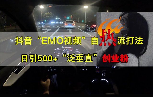 抖音EMO视频自热打法，日引500+“泛垂直”创业粉-氚客吧