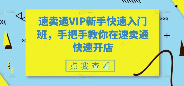 速卖通VIP新手快速入门班，手把手教你在速卖通快速开店-氚客吧