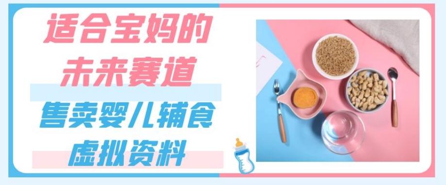 适合宝妈的未来赛道，售卖婴儿辅食虚拟资料，一份9.9-69.9元闭眼赚钱-氚客吧