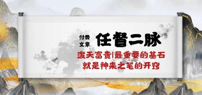 某付费文章《任督 二脉 泼天富贵|最重要的基石 就是神来之笔的开窍|万字》-氚客吧