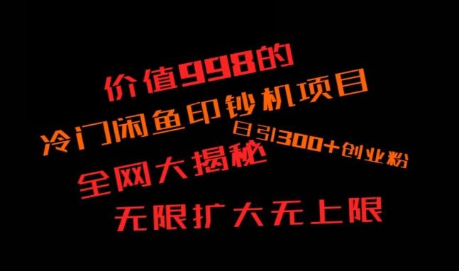 闲鱼流量印钞机项目大揭秘，日引300+创业粉，保姆级实操教程-氚客吧