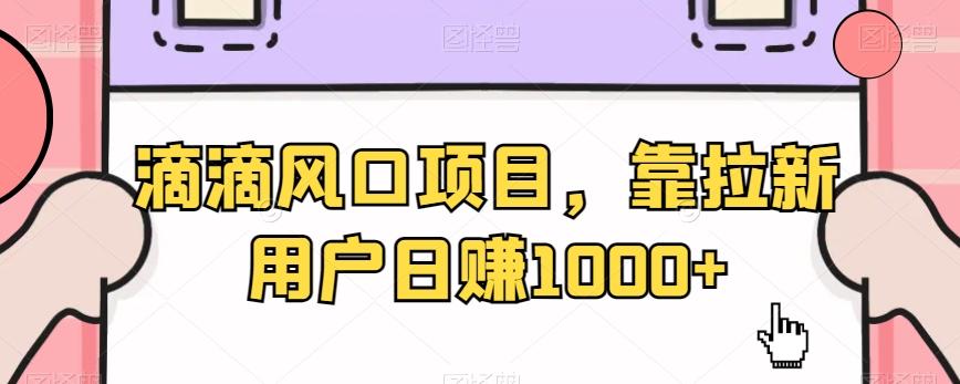 滴滴风口项目，靠拉新用户日赚1000+-氚客吧