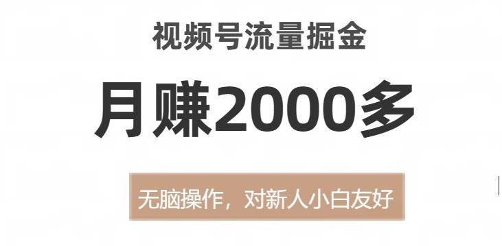 视频号流量掘金，无脑操作，对新人小白友好，月赚2000多【揭秘】-氚客吧