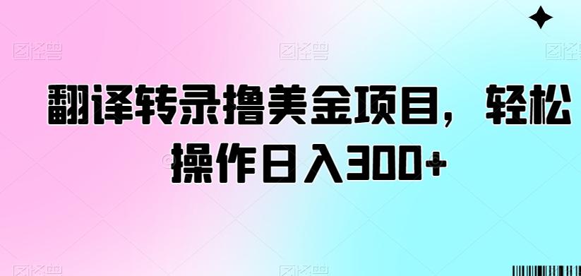 翻译转录撸美金项目，轻松操作日入300+【揭秘】-氚客吧