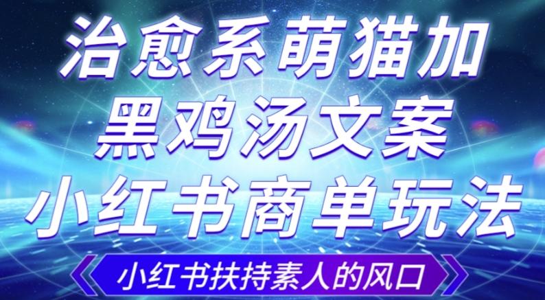 治愈系萌猫加+黑鸡汤文案，小红书商单玩法，3~10天涨到1000粉，一单200左右-氚客吧