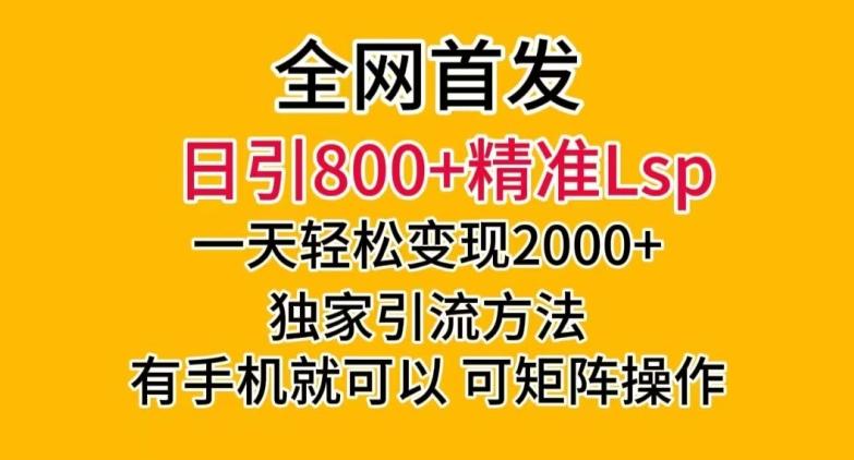全网首发！日引800+精准老色批，一天变现2000+，独家引流方法，可矩阵操作【揭秘】-氚客吧