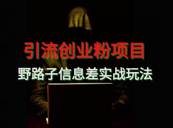 【引流创业粉】野路子信息差玩法实战教学-氚客吧