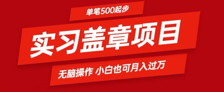 实习代盖章项目一单500起普通人可落地项目小白也可轻易上手-氚客吧