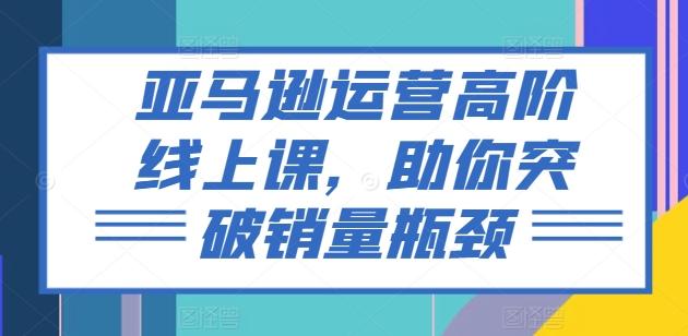 亚马逊运营高阶线上课，助你突破销量瓶颈-氚客吧