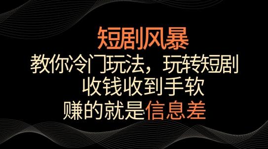 短剧风暴，教你冷门玩法，玩转短剧，收钱收到手软【揭秘】-氚客吧