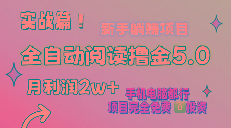小说全自动阅读撸金5.0 操作简单 可批量操作 零门槛！小白无脑上手月入2w+-氚客吧