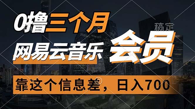 0撸三个月网易云音乐会员，靠这个信息差一天赚700，月入2w-氚客吧