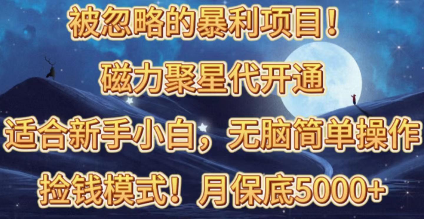 被忽略的暴利项目！磁力聚星代开通捡钱模式，轻松月入五六千-氚客吧
