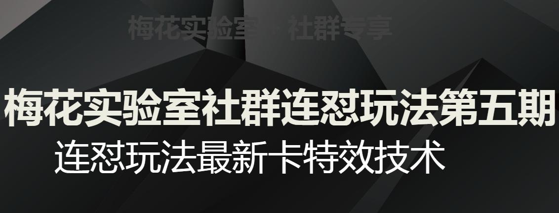 梅花实验室社群连怼玩法第五期，视频号连怼玩法最新卡特效技术-氚客吧