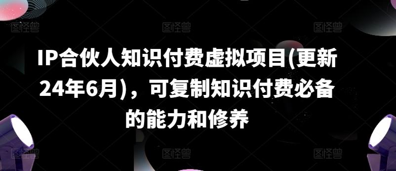 IP合伙人知识付费虚拟项目(更新24年6月)，可复制知识付费必备的能力和修养-氚客吧