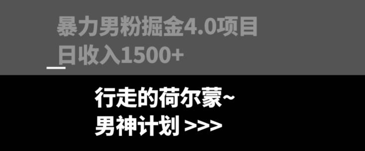 暴力男粉掘金4.0项目不违规不封号无脑复制单人操作日入1000+-氚客吧