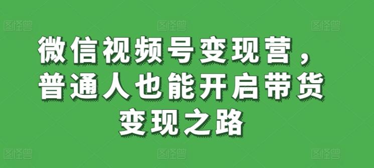 微信视频号变现营，普通人也能开启带货变现之路-氚客吧
