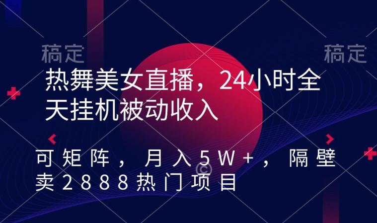 热舞美女直播，24小时全天挂机被动收入，可矩阵，月入5W+，隔壁卖2888热门项目【揭秘】-氚客吧