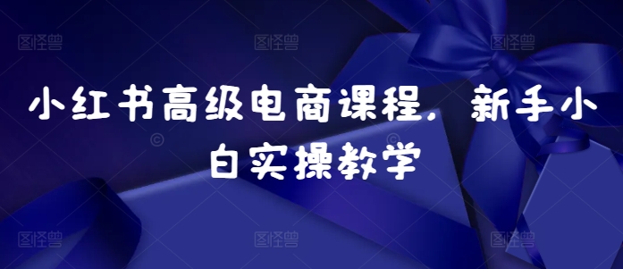 小红书高级电商课程，新手小白实操教学-氚客吧
