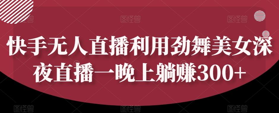 快手无人直播利用劲舞美女深夜直播一晚上躺赚300+-氚客吧