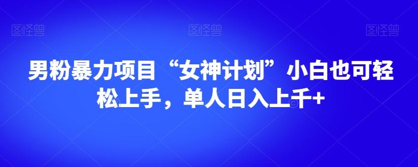 男粉暴力项目“女神计划”小白也可轻松上手，单人日入上千+【揭秘】-氚客吧