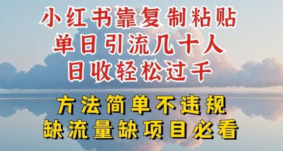 小红书靠复制粘贴单日引流几十人目收轻松过千，方法简单不违规【揭秘】-氚客吧