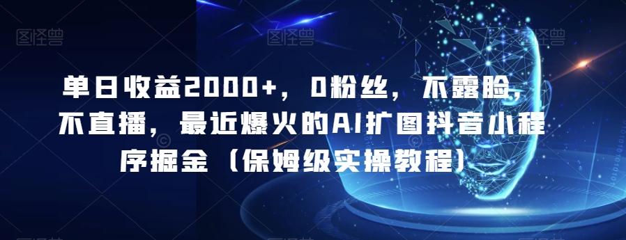 单日收益2000+，0粉丝，不露脸，不直播，最近爆火的AI扩图抖音小程序掘金（保姆级实操教程）-氚客吧