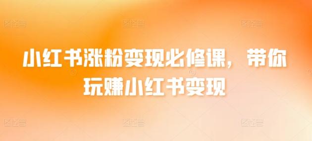 小红书涨粉变现必修课，带你玩赚小红书变现-氚客吧