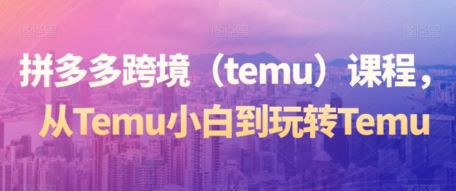 拼多多跨境（temu）课程，从Temu小白到玩转Temu-氚客吧