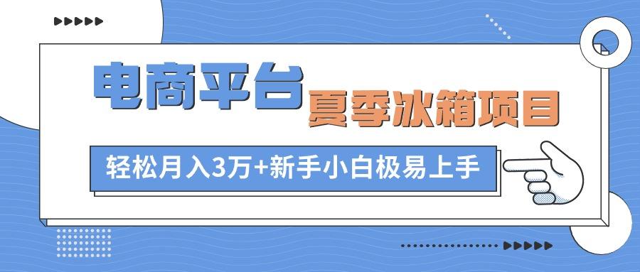 电商平台夏季冰箱项目，轻松月入3万+，新手小白极易上手-氚客吧