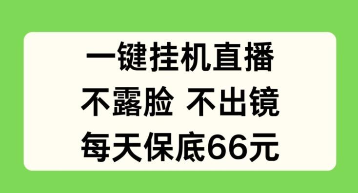 一键挂JI直播，不露脸不出境，每天保底66元【揭秘】-氚客吧