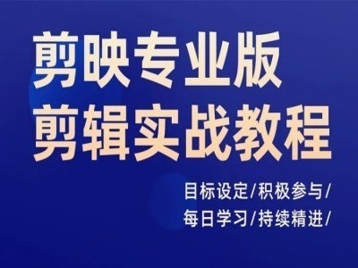 剪映专业版剪辑实战教程，目标设定/积极参与/每日学习/持续精进-氚客吧