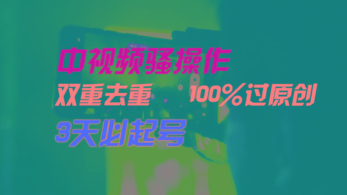 中视频骚操作，双重去重100%过原创，3天比必起号，简单无脑，月入3W+-氚客吧