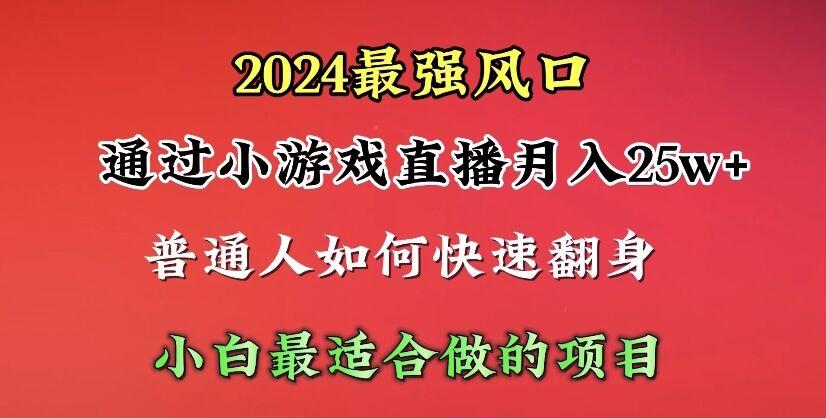 (10020期)2024年最强风口，通过小游戏直播月入25w+单日收益5000+小白最适合做的项目-氚客吧