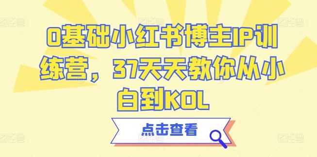 0基础小红书博主IP训练营，37天天教你从小白到KOL-氚客吧