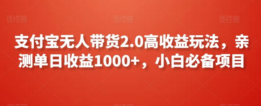 支付宝无人带货2.0高收益玩法，亲测单日收益1000+，小白必备项目【揭秘】-氚客吧