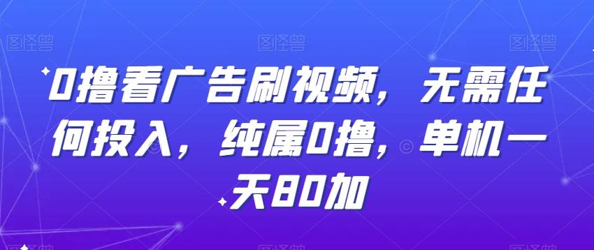 0撸看广告刷视频，无需任何投入，纯属0撸，单机一天80加-氚客吧