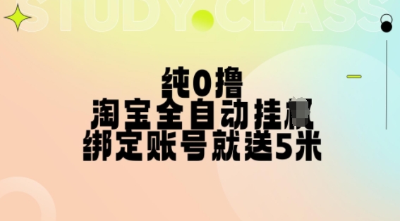 纯0撸，淘宝全自动挂JI，授权登录就得5米，多号多赚【揭秘】-氚客吧
