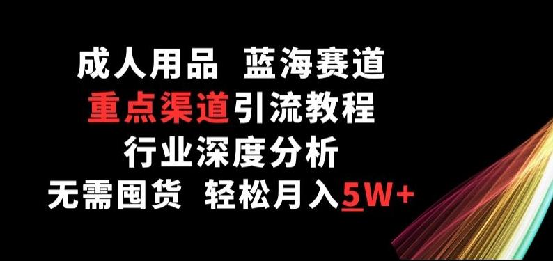 成人用品，蓝海赛道，重点渠道引流教程，行业深度分析，无需囤货，轻松月入5W+【揭秘】-氚客吧