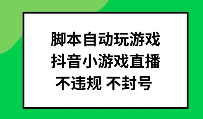 脚本自动玩游戏，抖音小游戏直播，不违规不封号可批量做【揭秘】-氚客吧