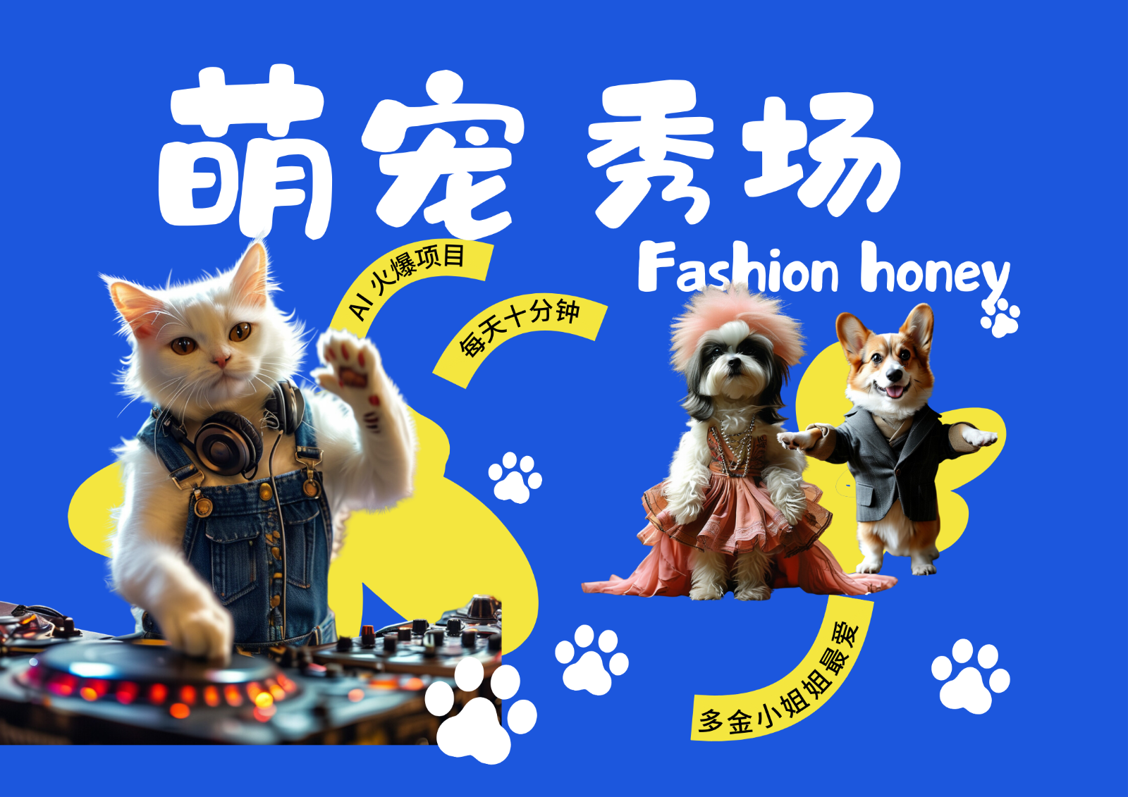 酷飒动物跳舞走秀 时尚喵FASHION汪 多金小姐姐最爱的 轻松月入破W-氚客吧