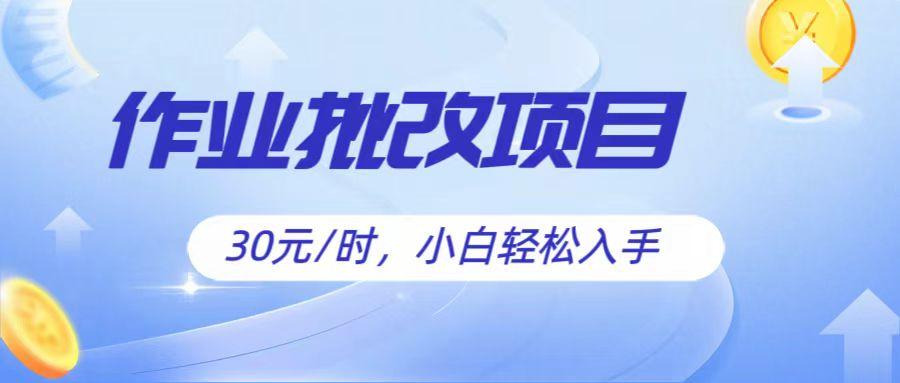作业批改项目30元/时，简单小白轻松入手，非常适合兼职-氚客吧