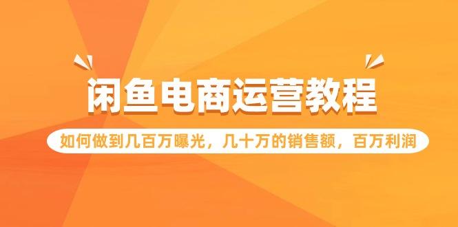 (9560期)闲鱼电商运营教程：如何做到几百万曝光，几十万的销售额，百万利润-氚客吧