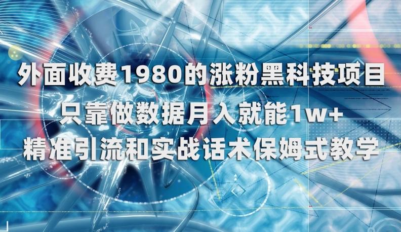 外面收费1980的涨粉黑科技项目，只靠做数据月入就能1w+【揭秘】-氚客吧