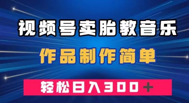 视频号卖胎教音乐，作品制作简单，一单49，轻松日入300＋-氚客吧